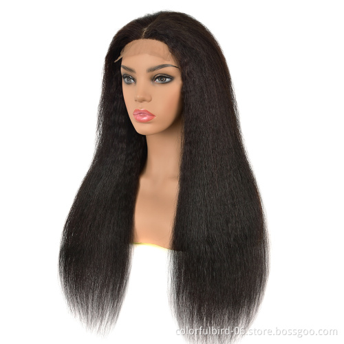 kinky straight Lace Frontal 6x6 Lace closure Wig Pre Plucked Human Hair Wigs 6x6 Lace Closure Wig For Women